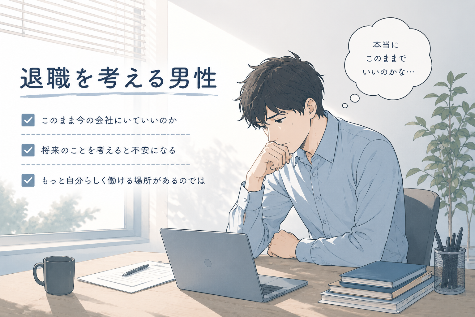 退職を考える男性
