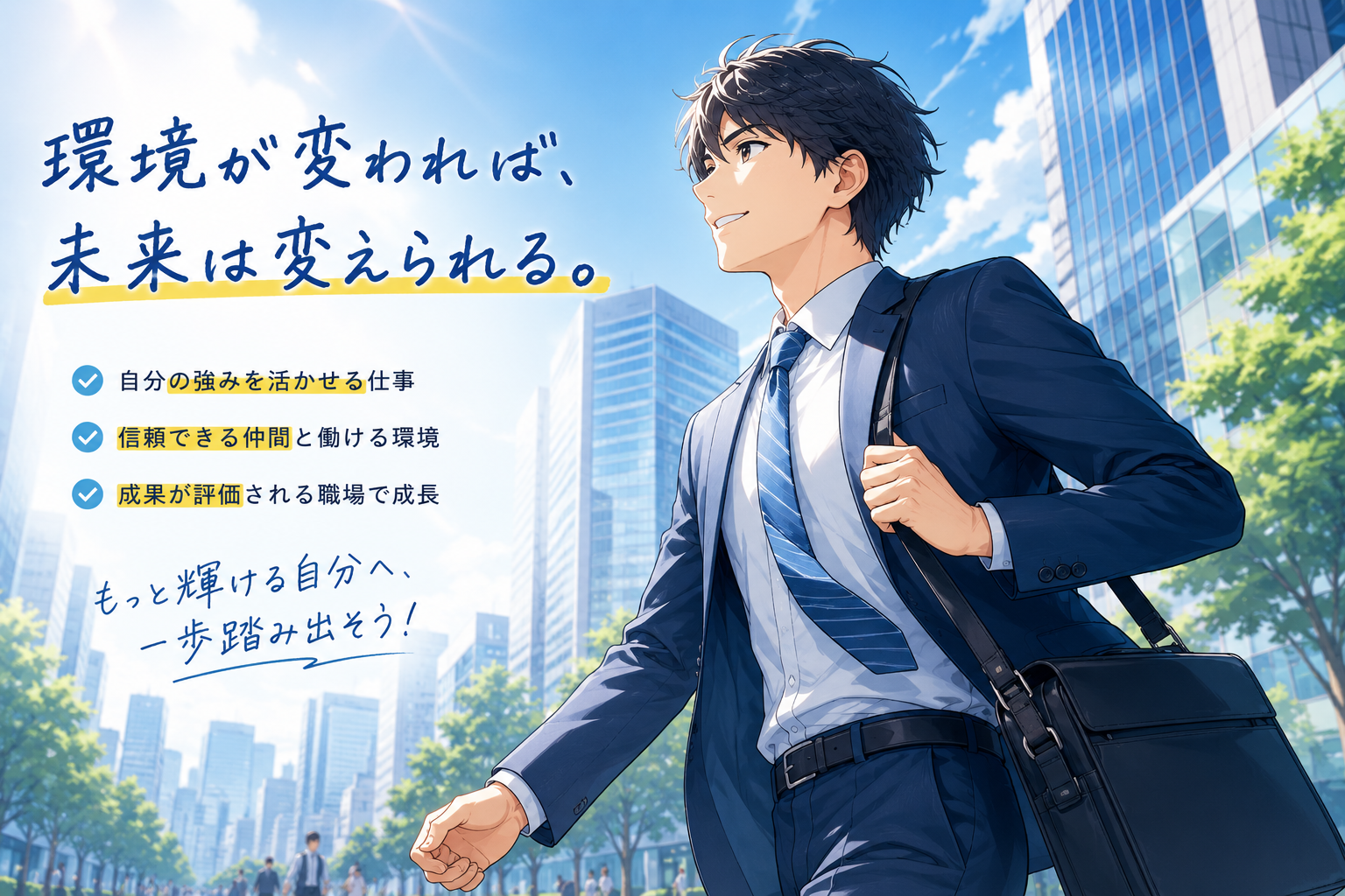 前向きに歩く男性