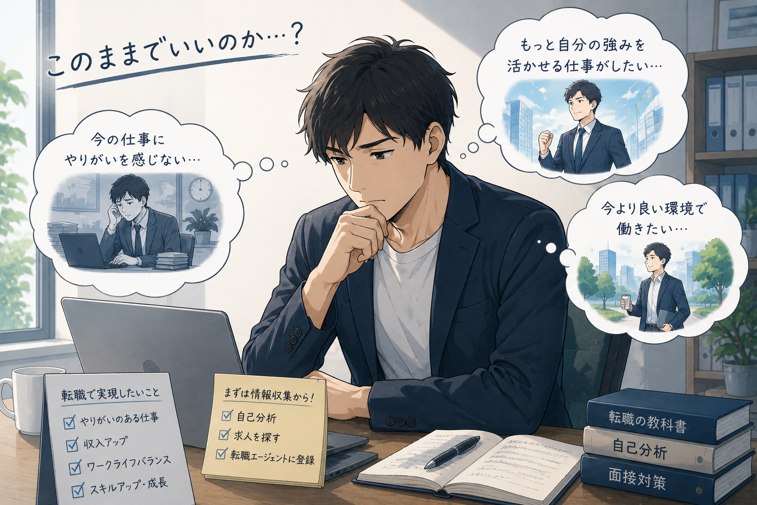 転職を考える男性